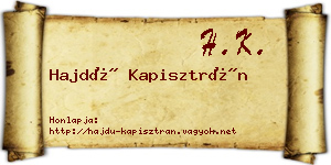 Hajdú Kapisztrán névjegykártya